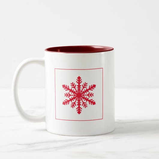 Simple Snowflake Tweekleurige Koffiemok (Links)