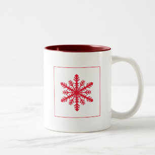Simple Snowflake Tweekleurige Koffiemok