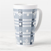 Simple Snowflakes Blue Play Giant Latte Mok (Rechterhoek)