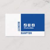 Simple Social Media QR Code Blauw Visitekaartje (Voorkant)