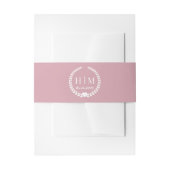 Simple Soft Antique Rose Monogram Invitation  Uitnodigingen Wikkel (Voorkant Voorbeeld)