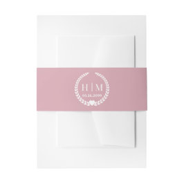 Simple Soft Antique Rose Monogram Invitation Uitnodigingen Wikkel