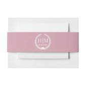 Simple Soft Antique Rose Monogram Invitation Uitnodigingen Wikkel (Voorkant Voorbeeld)