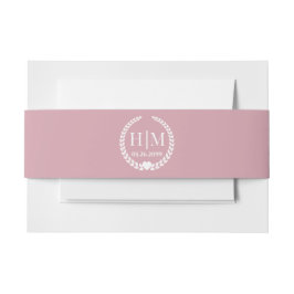 Simple Soft Antique Rose Monogram Invitation Uitnodigingen Wikkel