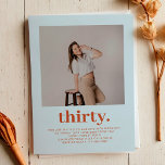 Simple Soft Blue Minimal Photo 30th Birthday  Kaart<br><div class="desc">Simple Soft Blue Minimal Photo 30th Birthday Invitation</div>