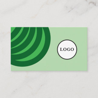 Simple Soft Green Black Stylish Business Card Visitekaartje