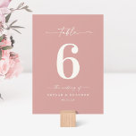 Simple Solid Color Dusty Rose Pink Wedding Kaart<br><div class="desc">Eenvoudig vast, stevig Roos roze weddenschappen met binnenste tabelnummers. Deze moderne Kaart van de Kiekenlijst is eenvoudig klassiek en elegant met een duidelijke stevige achtergrondkleur en een de calligrafiedoopvont van het handtekeningsmanuscript met staarten. Getoond in de nieuwe Colorway. Beschikbaar in verscheidene kleurenopties, of voel vrij om de kleuren van binnen...</div>