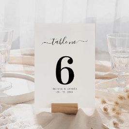 Simple Solid Color White Wedding Table Number Kaart