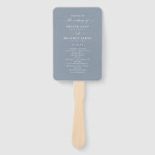 Simple Solid Dusty Blue Wedding Ceremony Program Handwaaier (Voorkant)
