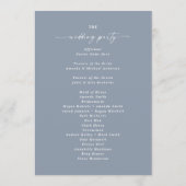 Simple Solid Dusty Blue Wedding Ceremony Program Programmakaart (Achterkant)