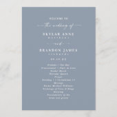 Simple Solid Dusty Blue Wedding Ceremony Program Programmakaart (Voorkant)