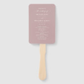 Simple Solid Dusty Mauve Wedding Ceremony Program Handwaaier (Voorkant)