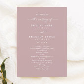 Simple Solid Dusty Mauve Wedding Ceremony Program Programmakaart