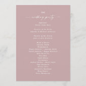 Simple Solid Dusty Mauve Wedding Ceremony Program Programmakaart (Achterkant)