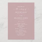 Simple Solid Dusty Mauve Wedding Ceremony Program Programmakaart (Voorkant)