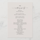 Simple Solid Ecru Ivory Wedding Ceremony Program Programmakaart (Achterkant)
