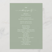 Simple Solid Leaf Green Wedding Ceremony Program Programmakaart (Achterkant)