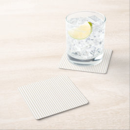 Simple Sophisticated Modern Tan and White Stripe  Kartonnen Onderzetters