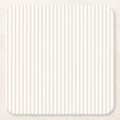 Simple Sophisticated Modern Tan and White Stripe  Kartonnen Onderzetters (Voorkant)
