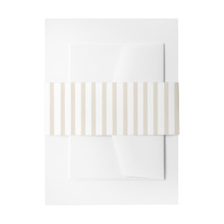 Simple Sophisticated Modern Tan and White Stripe  Uitnodigingen Wikkel
