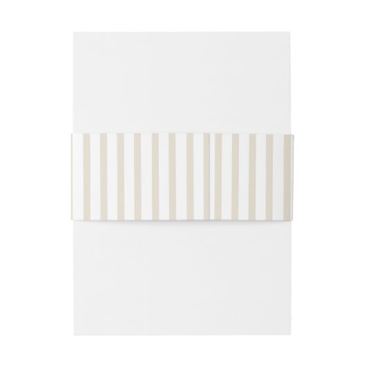 Simple Sophisticated Modern Tan and White Stripe  Uitnodigingen Wikkel (Achterkant Voorbeeld)