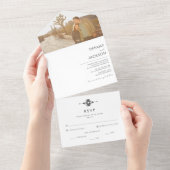 Simple Southwestern Desert Photo Wedding All In One Uitnodiging (Afscheurbaar)