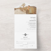 Simple Southwestern Desert Photo Wedding All In One Uitnodiging (Binnen)