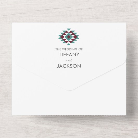 Simple Southwestern Desert Photo Wedding All In One Uitnodiging (Achterkant)