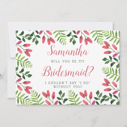 Simple Spring Blossom | Bent u mijn Bridesmaid? Kaart (Voorkant)