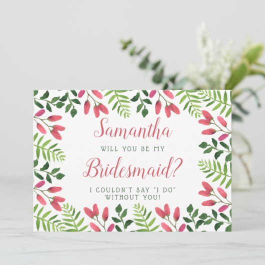Simple Spring Blossom | Bent u mijn Bridesmaid? Kaart (Staand voorkant)