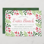 Simple Spring Blossom Easter Brunch Kaart (Voorkant / Achterkant)