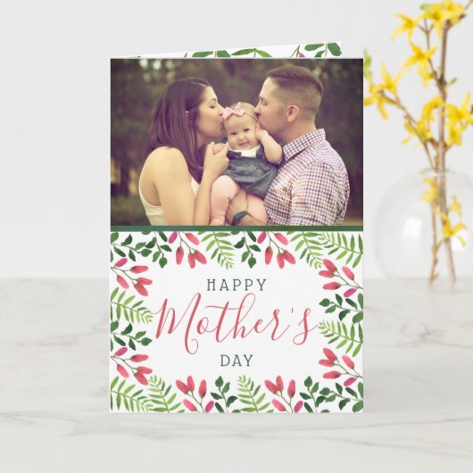 Simple Spring Blossom Photo Moederdag Kaart (Gele Bloem)