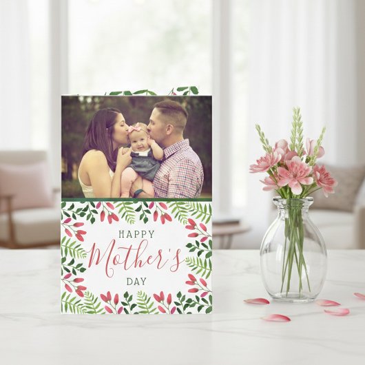 Simple Spring Blossom Photo Moederdag Kaart