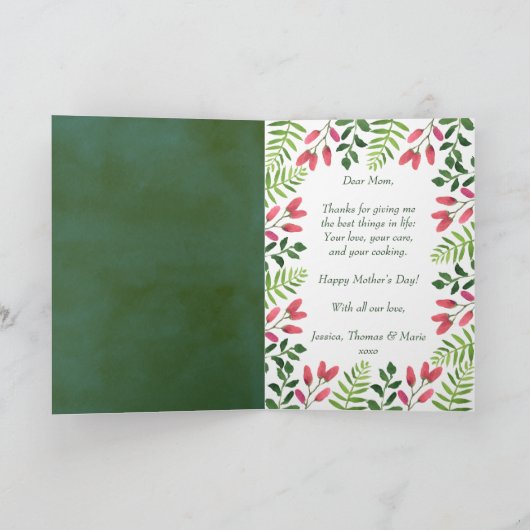 Simple Spring Blossom Photo Moederdag Kaart (Binnen)