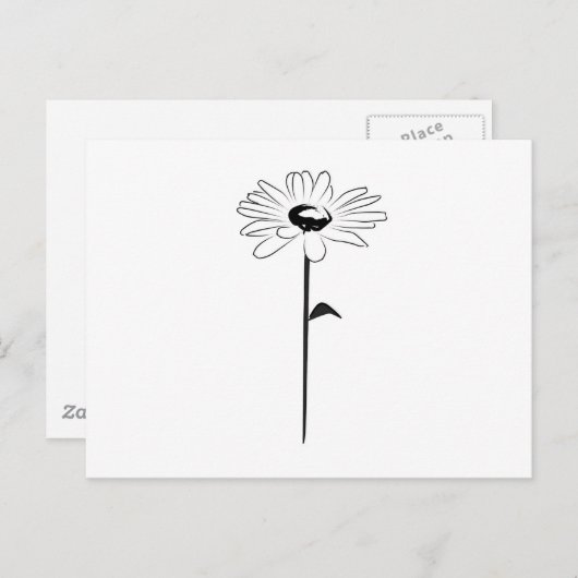 Simple Spring Daisy Briefkaart (Voorkant / Achterkant)