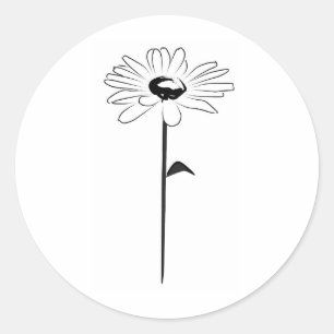 Simple Spring Daisy Ronde Sticker