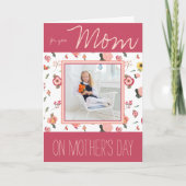 Simple Spring Floral met foto-Moederdag Kaart (Voorkant)