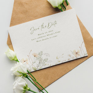 Simple Spring Wildflower Save The Date