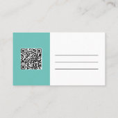 Simple Square Monongram QR en Name Contact Kaart Visitekaartje (Achterkant)
