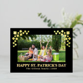 Simple St patricks day Shamrocks family photo Folie Feestdagenkaart (Staand Voorkant)