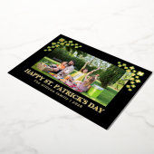 Simple St patricks day Shamrocks family photo Folie Feestdagenkaart (Gedraaid)