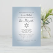 Simple Star of David Modern Bar Mitzvah Blue Kaart (Staand voorkant)