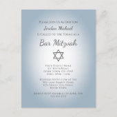 Simple Star of David Modern Bar Mitzvah Blue Uitnodiging Briefkaart (Voorkant)
