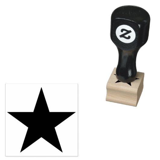 SIMPLE STAR SOLID SHAPE ZWART RUBBERSTEMPEL (Gestempeld)