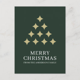 Simple star tree green Merry Christmas  Feestdagenkaart