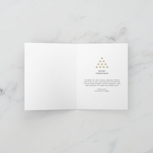 Simple star tree white Merry Christmas  Feestdagen Kaart (Binnen)