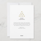 Simple star tree white Merry Christmas  Feestdagenkaart (Achterkant)