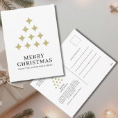 Simple star tree white Merry Christmas Feestdagenkaart