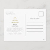 Simple star tree white Merry Christmas  Feestdagenkaart (Achterkant)