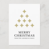 Simple star tree white Merry Christmas  Feestdagenkaart (Voorkant)